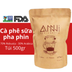 500GR Cà phê sữa ANNI COFFEE Buôn Mê Thuột - Lâm Đồng (Bột/Hạt) - Có vị đắng nhẹ, thơm vừa, vị chua thanh cuốn hút